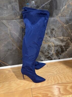 Women's Over-the-Knee Pointed-Toe Stiletto Boots in Royal Blue